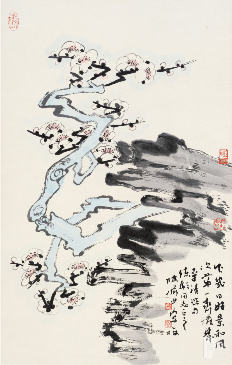 陆俨少（1909～1993）梅石图